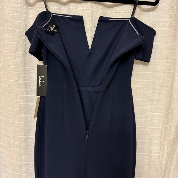 Lulus Lynne Navy Blue Off-the-Shoulder Maxi Dress, XS - Picture 8 of 16